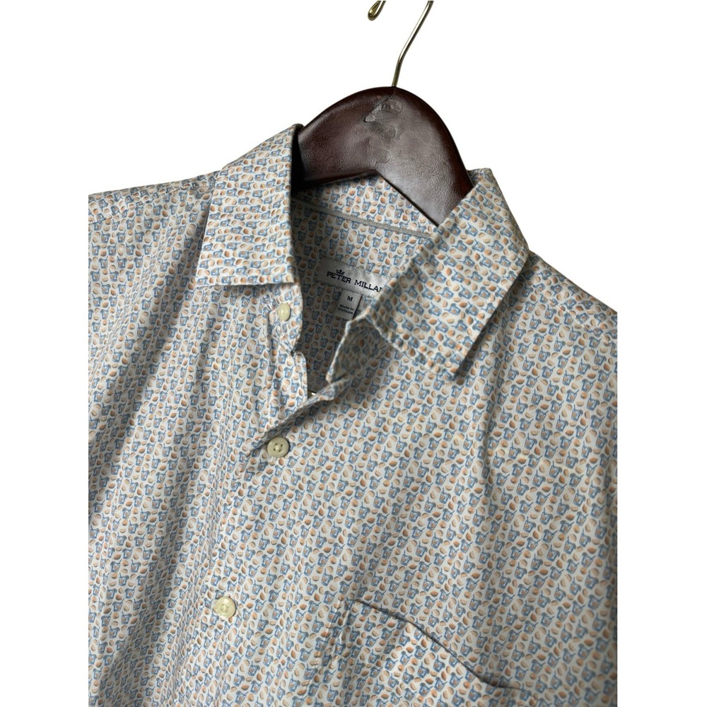 Peter Millar Men's Citrus Slice Short Sleeve Button Up Size M